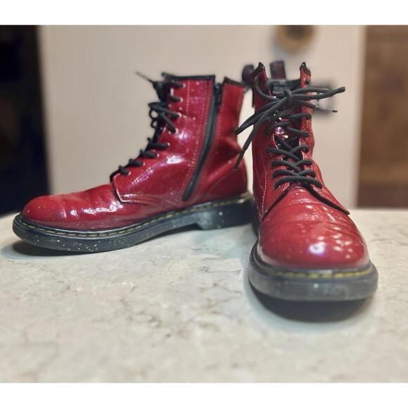 Dr. Martens 1460 Pascal Glitter Boots Red Women’s US 6 - Picture 1 of 10